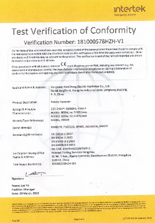 Test Verification of Conformity - MAKUTE
